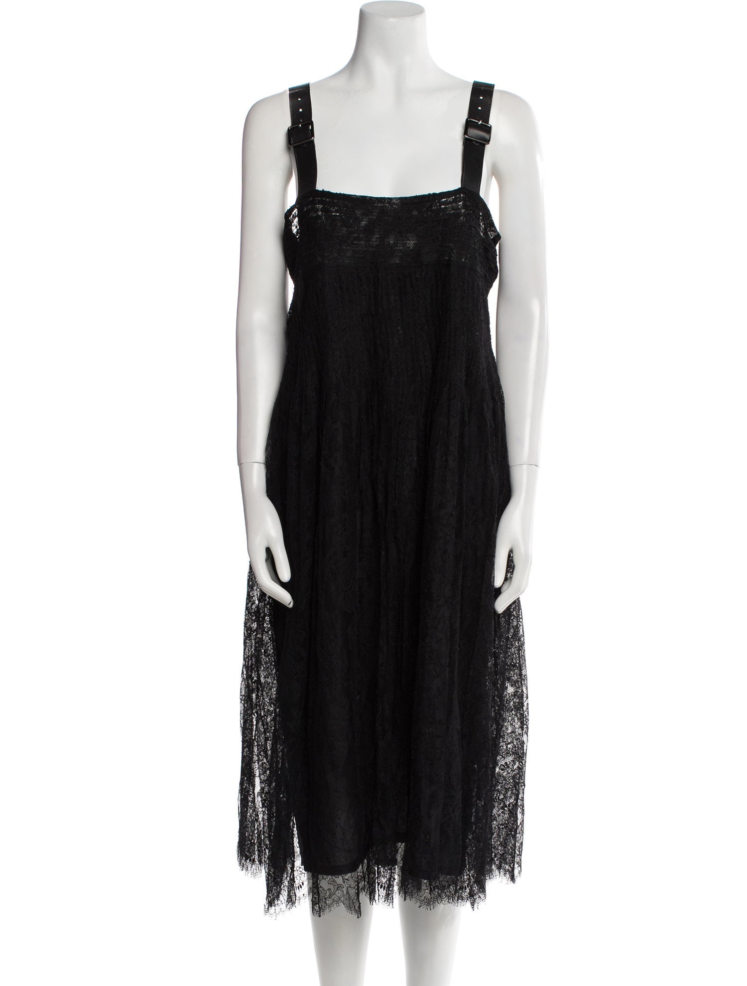 Burberry London Square Neckline Midi Length Dress