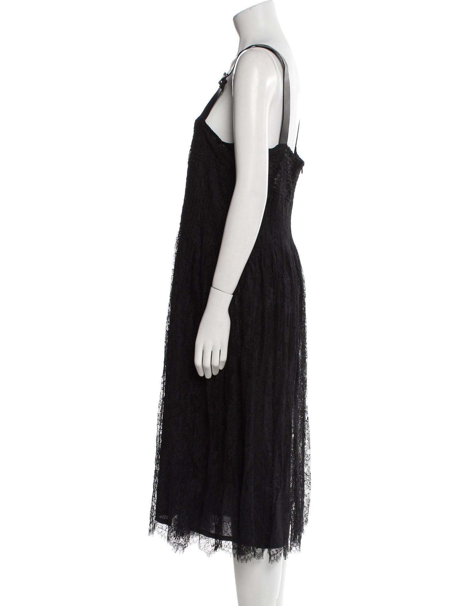 Burberry London Square Neckline Midi Length Dress