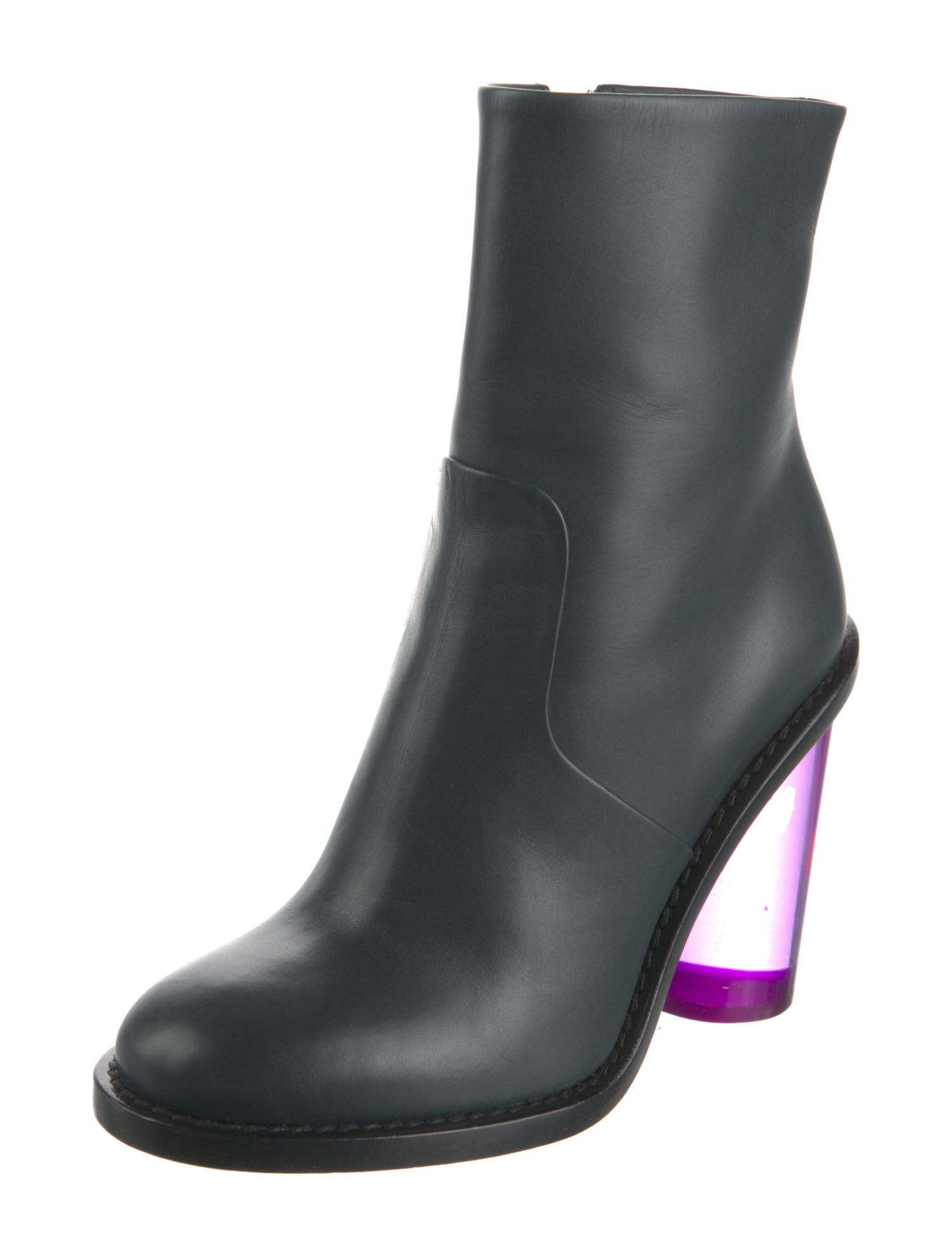 Burberry London Leather Colorblock Pattern Boots