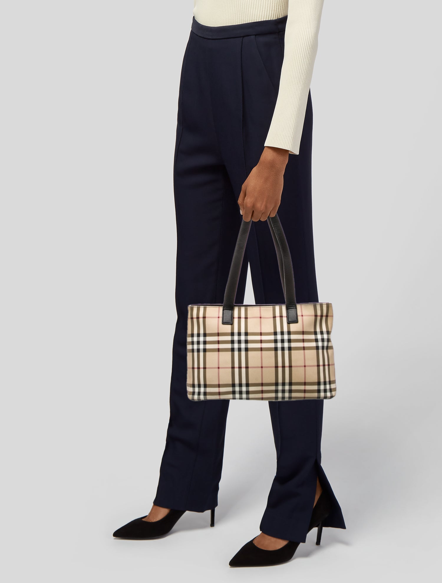 Burberry London Nova Check Top Handle Bag Medium