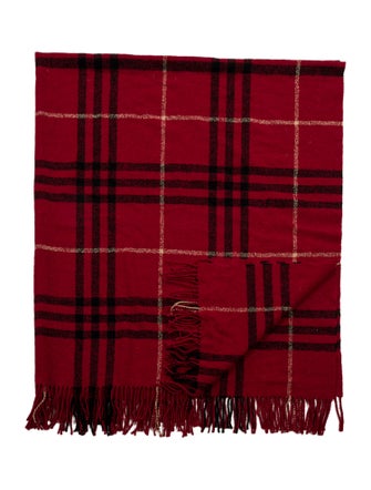 Burberry London Lambswool Fringe Blanket