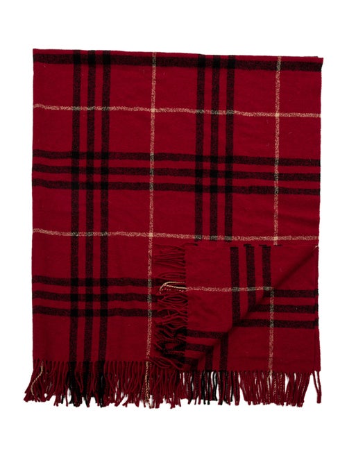 Burberry London Lambswool Fringe Blanket