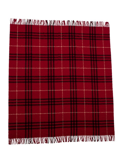 Burberry London Lambswool Fringe Blanket