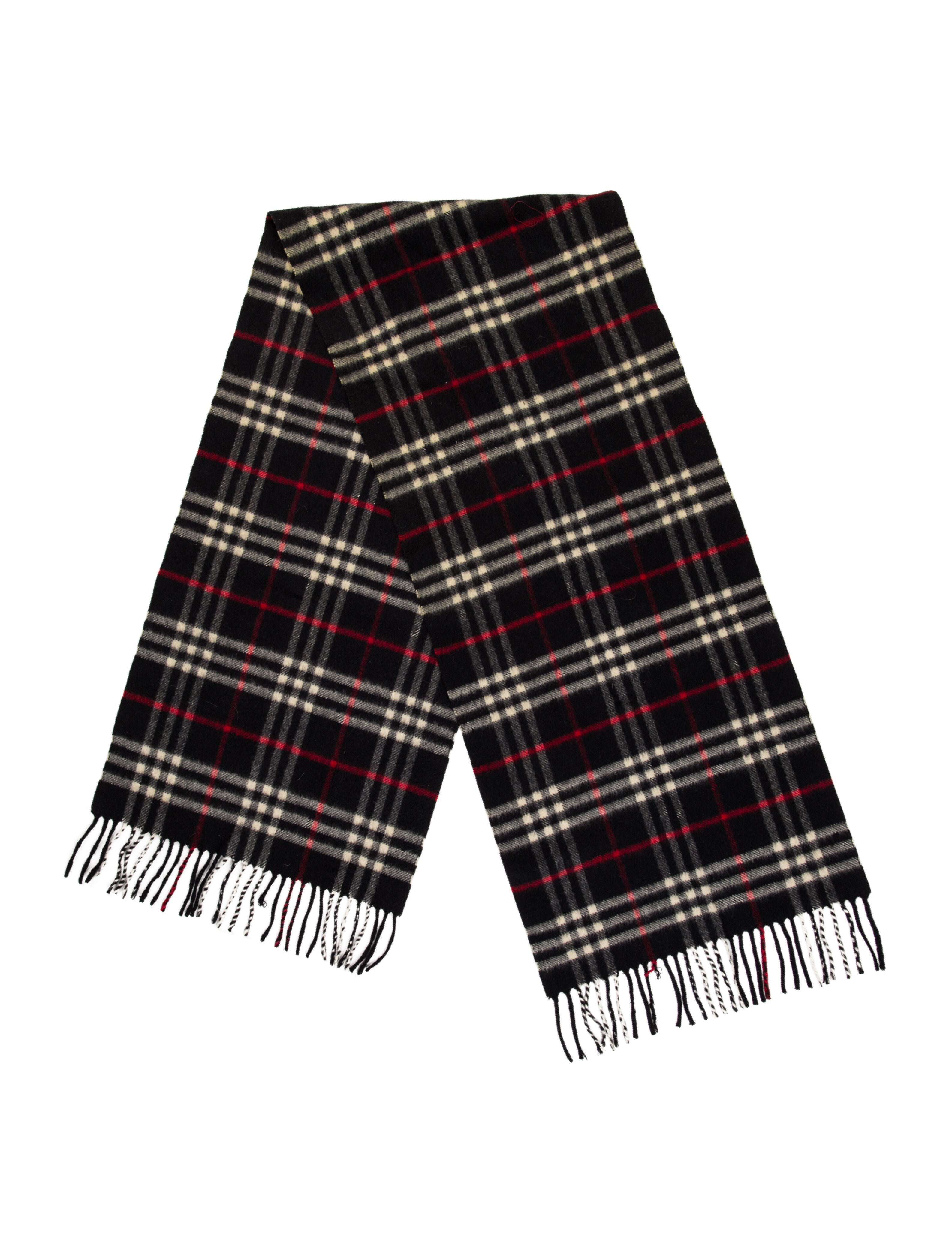 Burberry London Cashmere Plaid Print Scarf