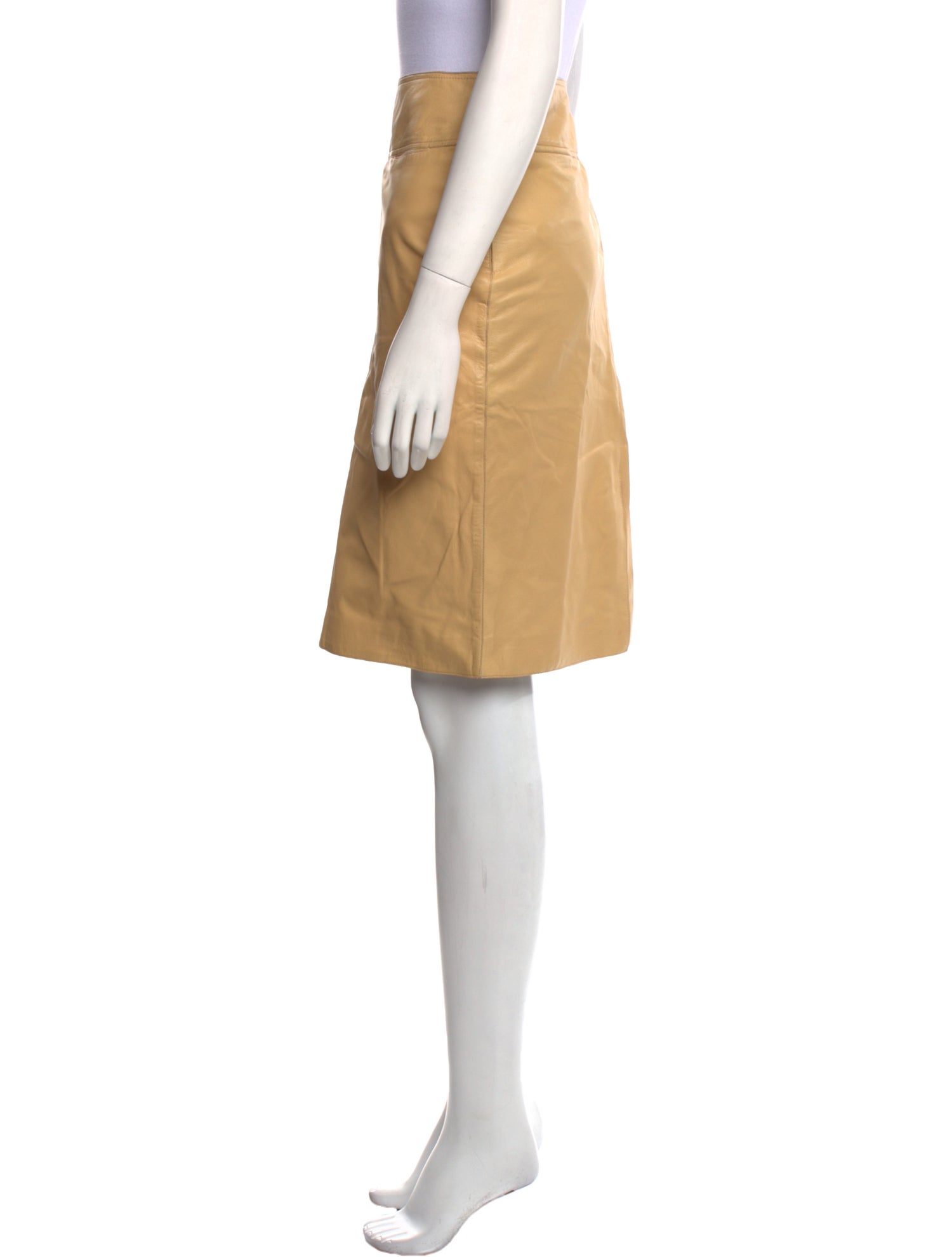 Burberry London Leather Knee-Length Skirt