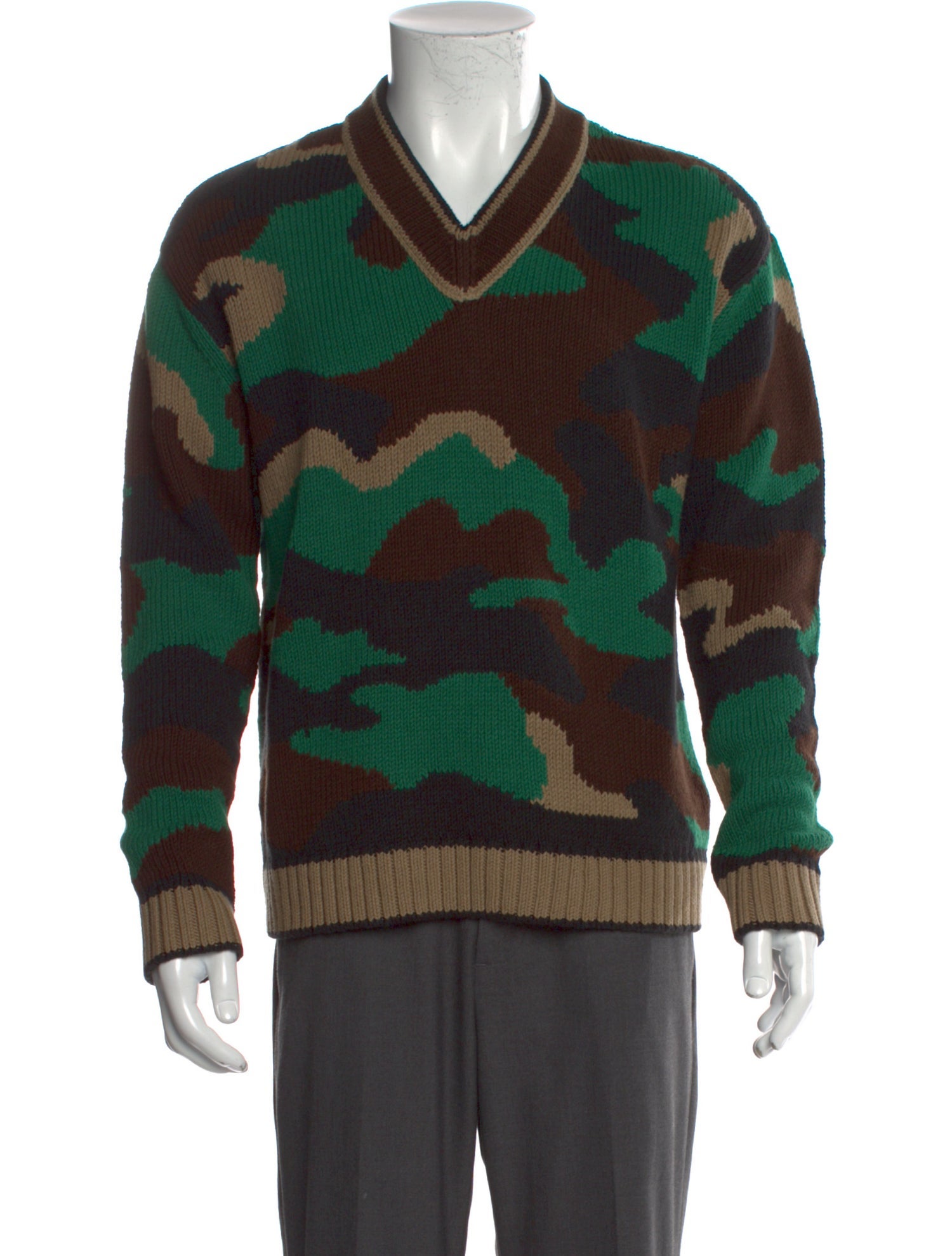 Burberry Printed V-Neck Pullover