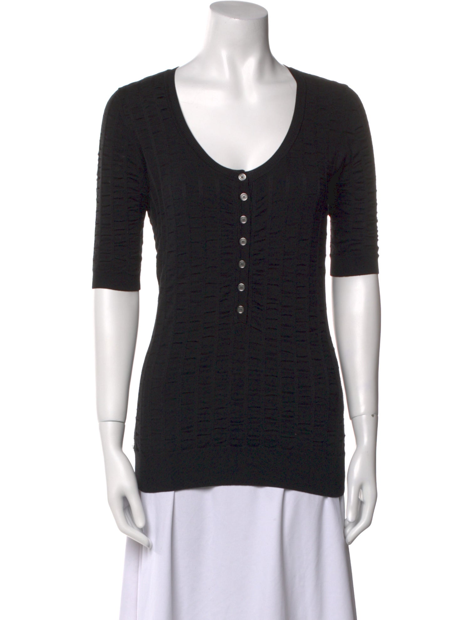 Burberry London Silk Scoop Neck T-Shirt