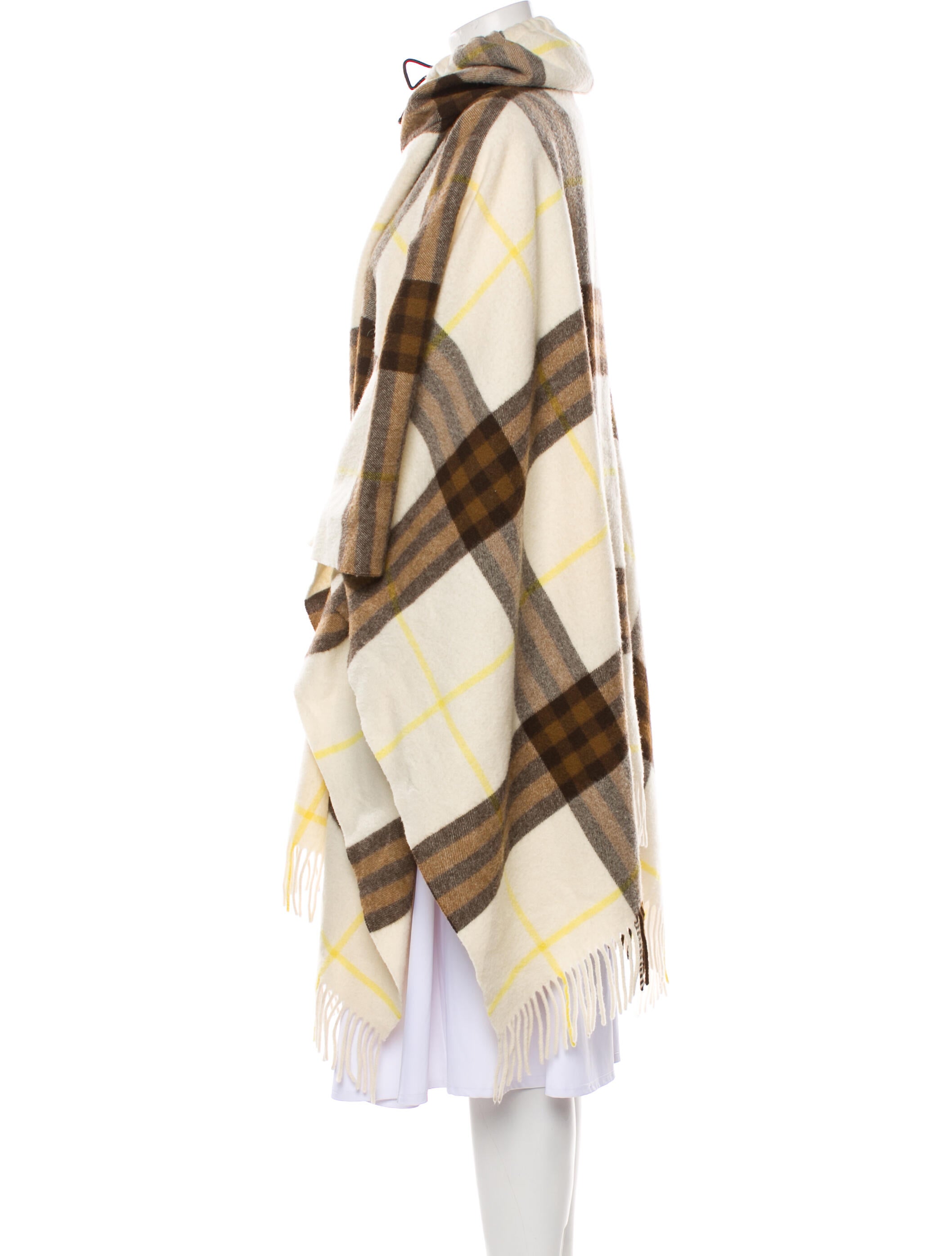 Burberry London Lambswool Plaid Print Shawl