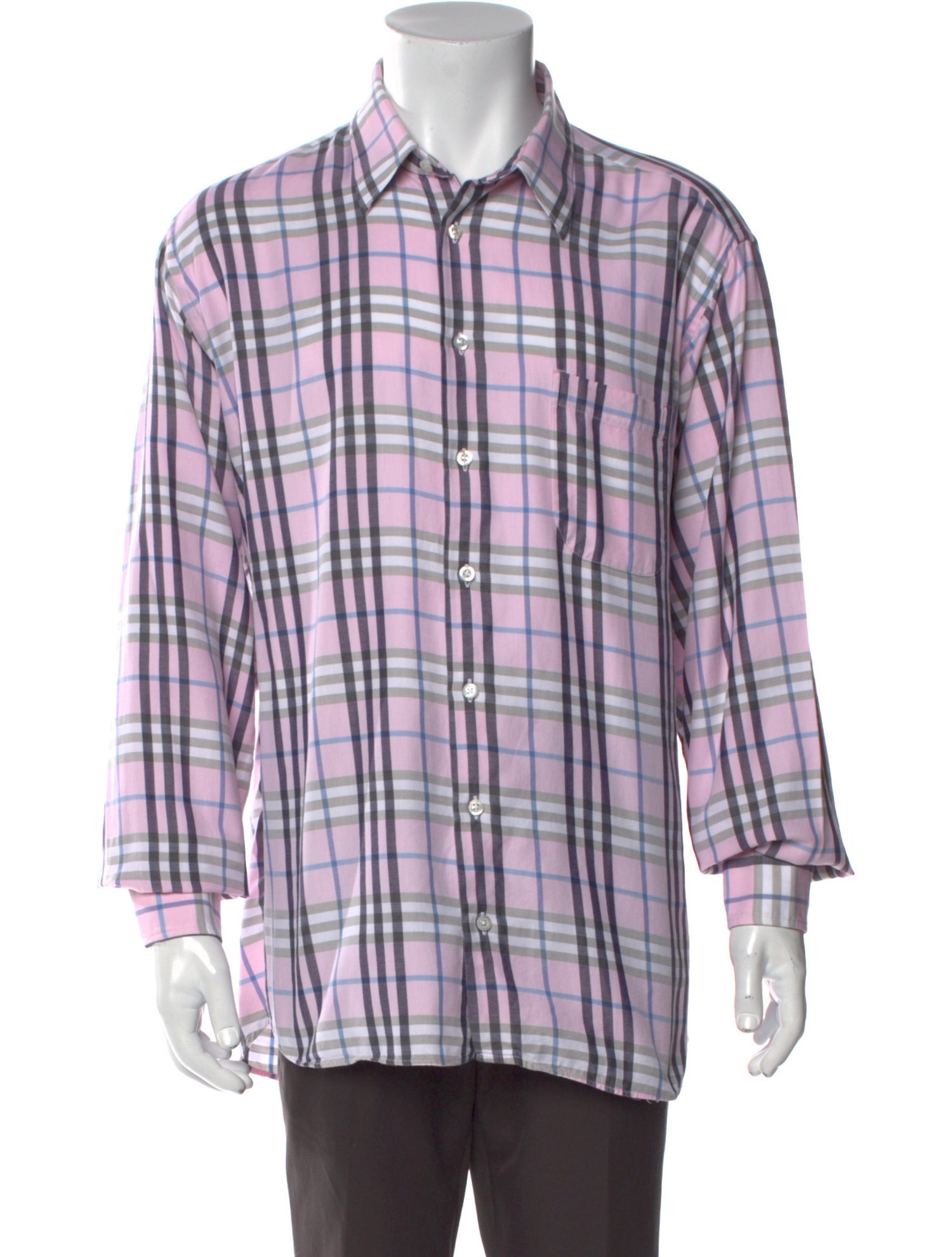 Burberry London Plaid Print Long Sleeve Shirt