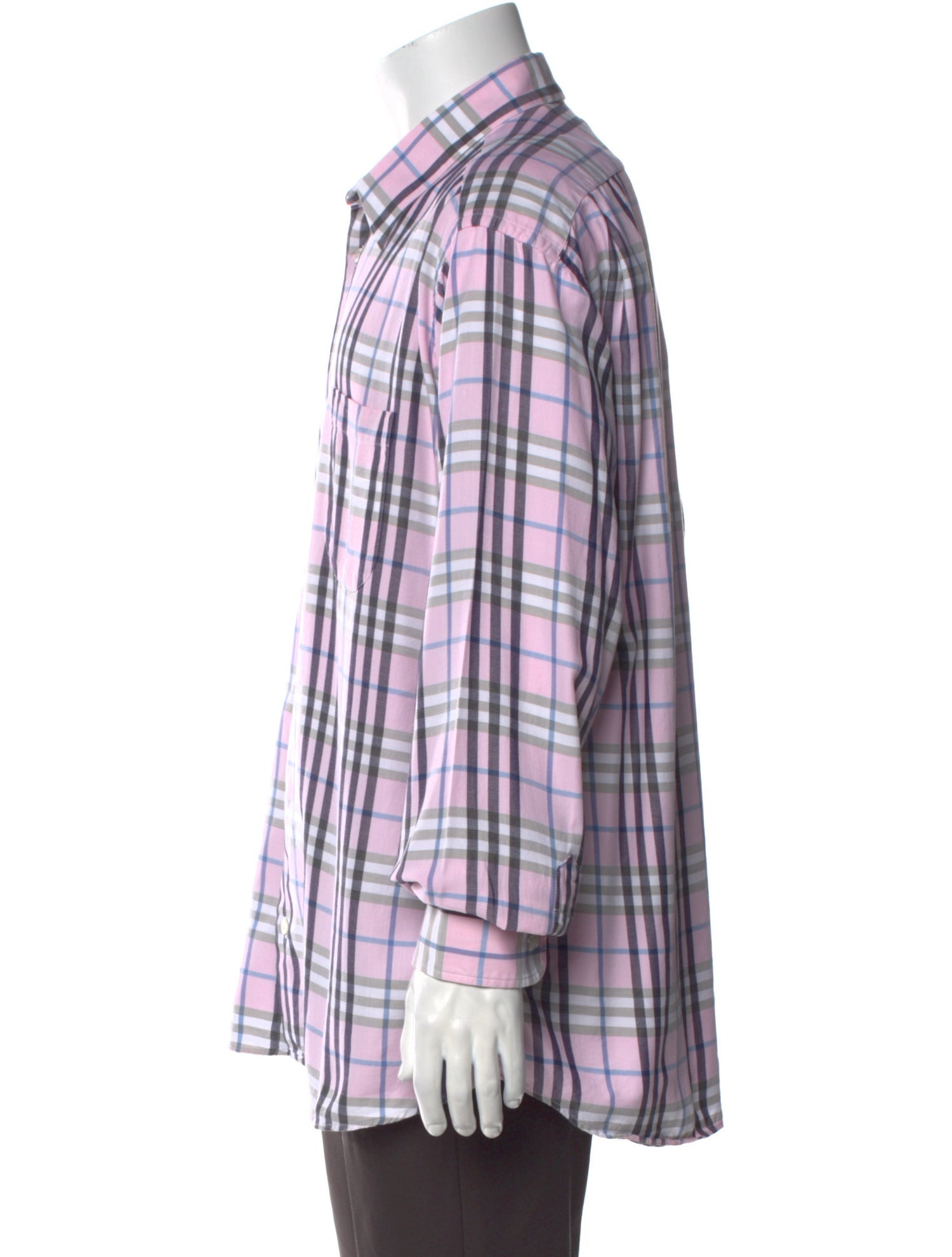 Burberry London Plaid Print Long Sleeve Shirt