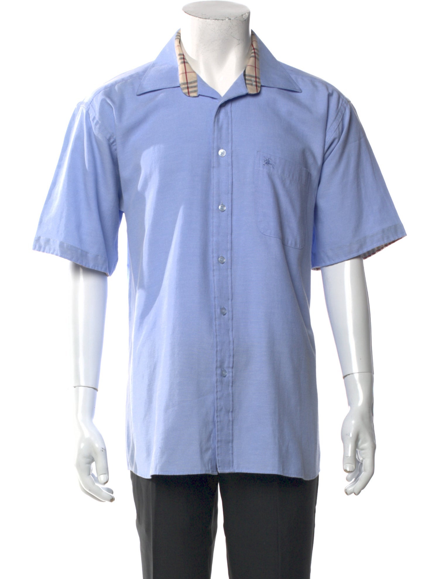 Burberry London House Check Pattern Short Sleeve Dress Shirt