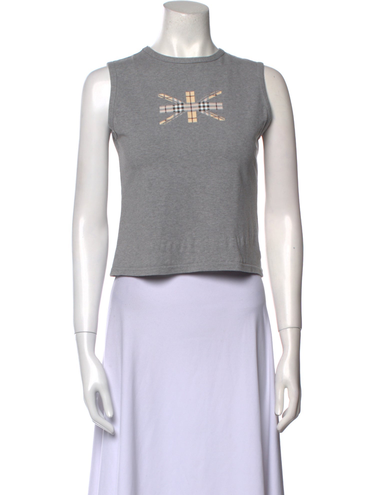 Burberry London Graphic Print Crew Neck Crop Top