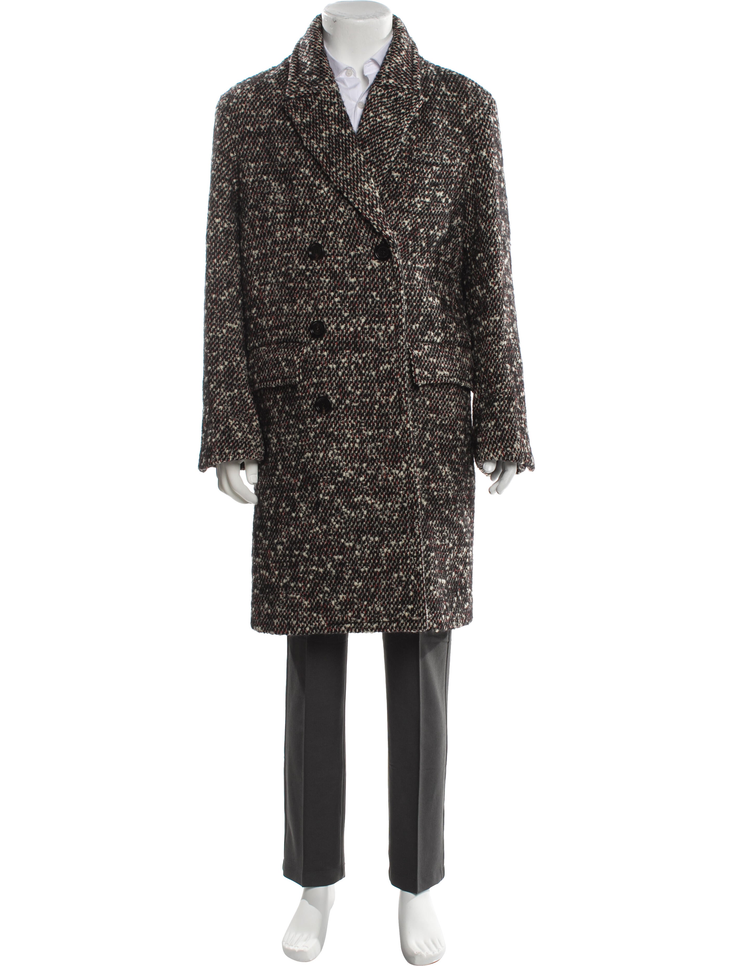 Burberry Virgin Wool Houndstooth Print Overcoat