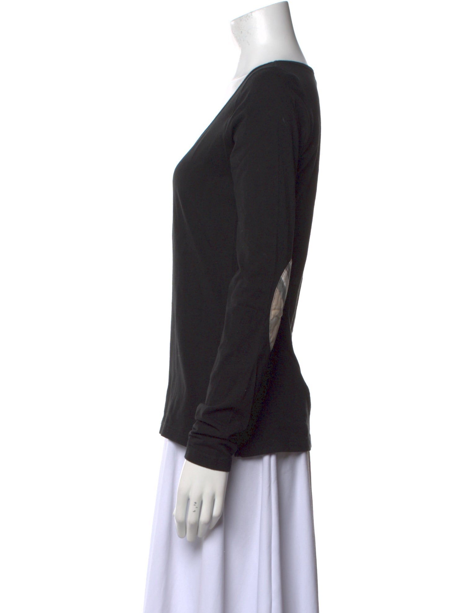 Burberry London Scoop Neck Long Sleeve Top