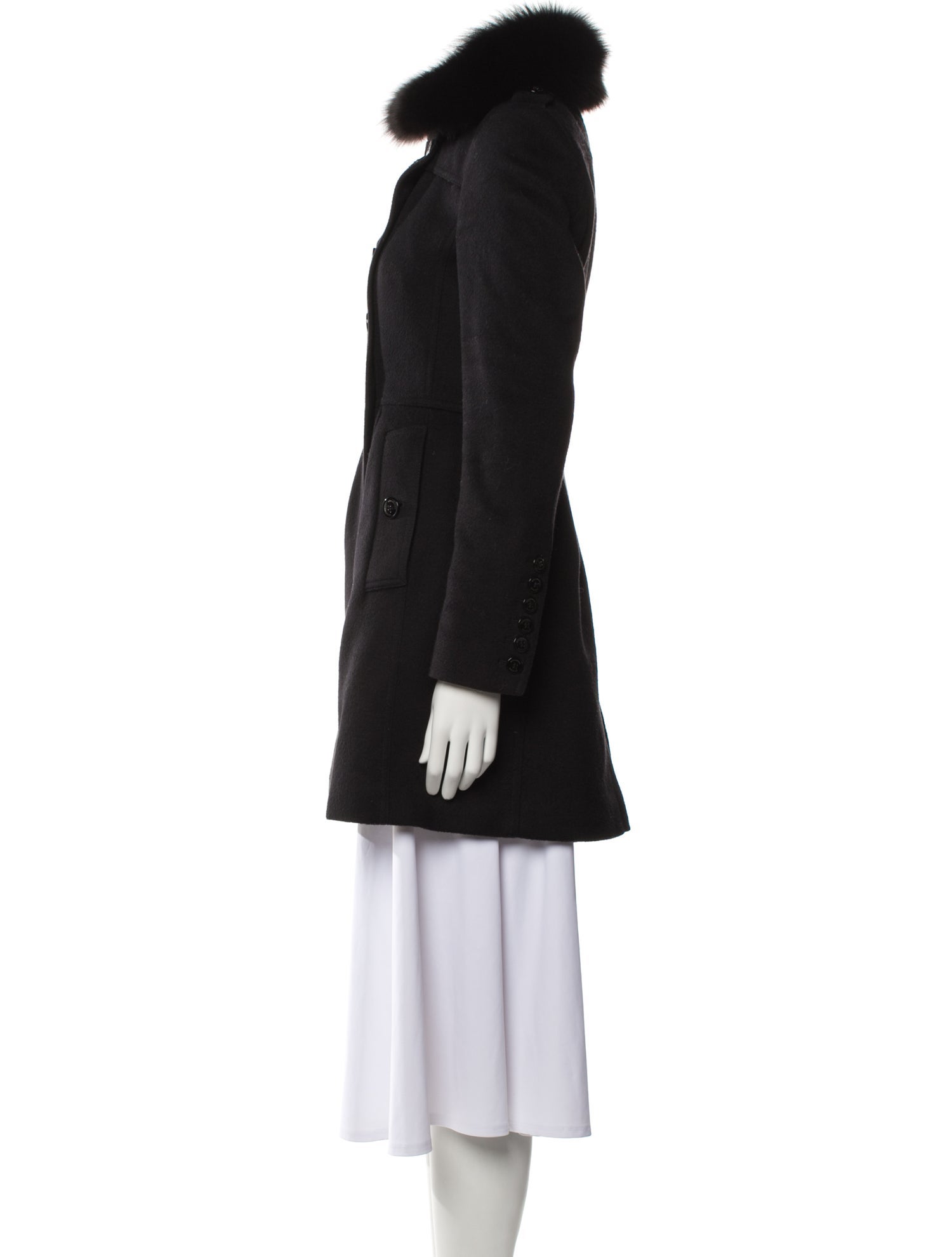 Burberry London Virgin Wool Fur Coat