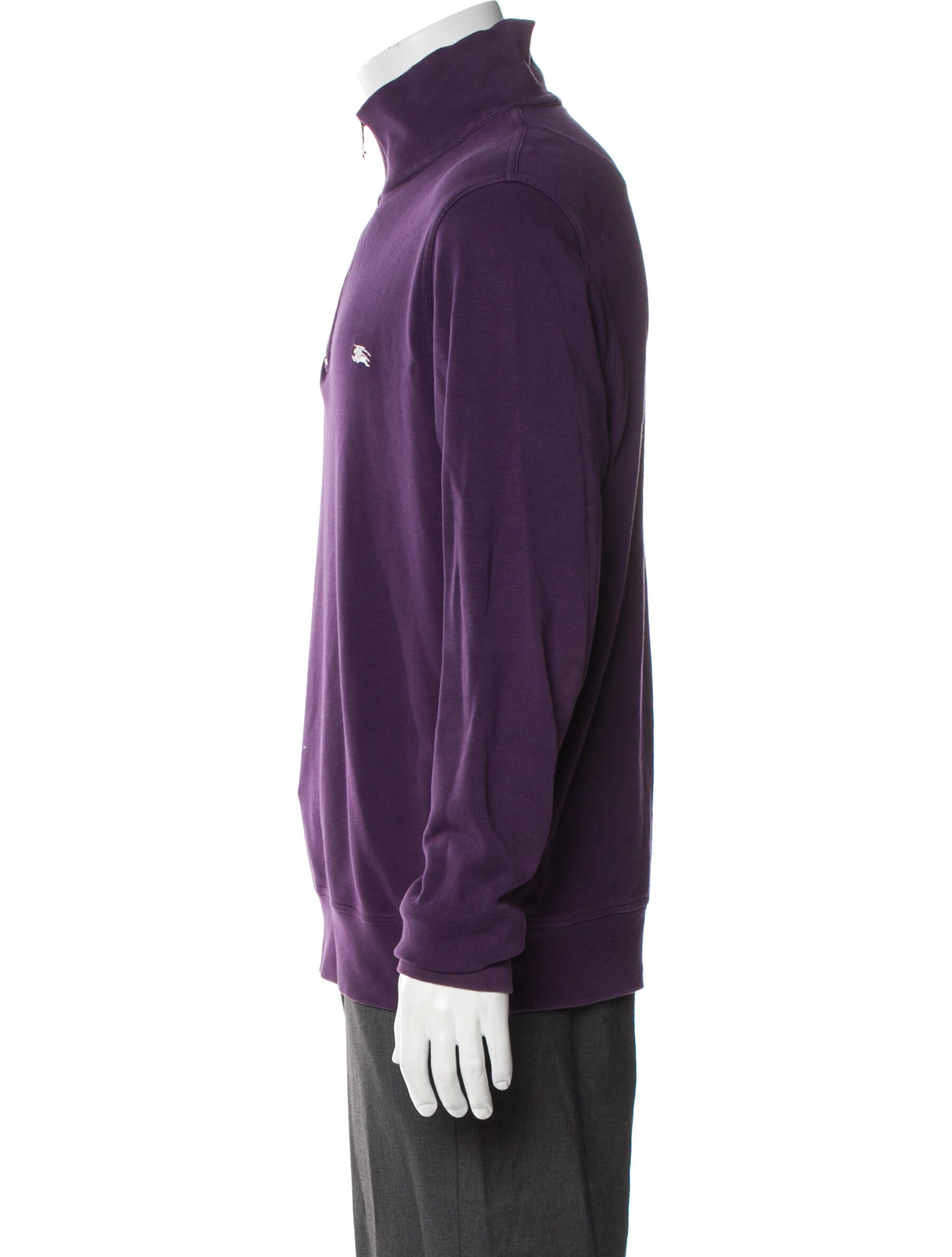 Burberry London House Check Pattern Mock Neck Sweatshirt