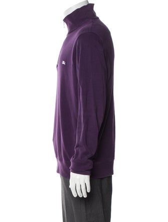 Burberry London House Check Pattern Mock Neck Sweatshirt