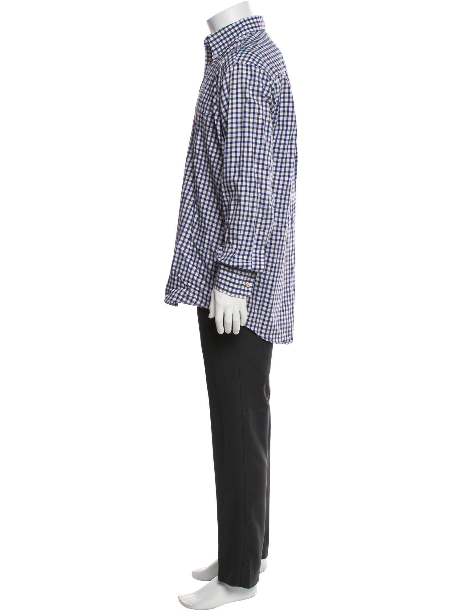 Burberry London Plaid Print Long Sleeve Dress Shirt