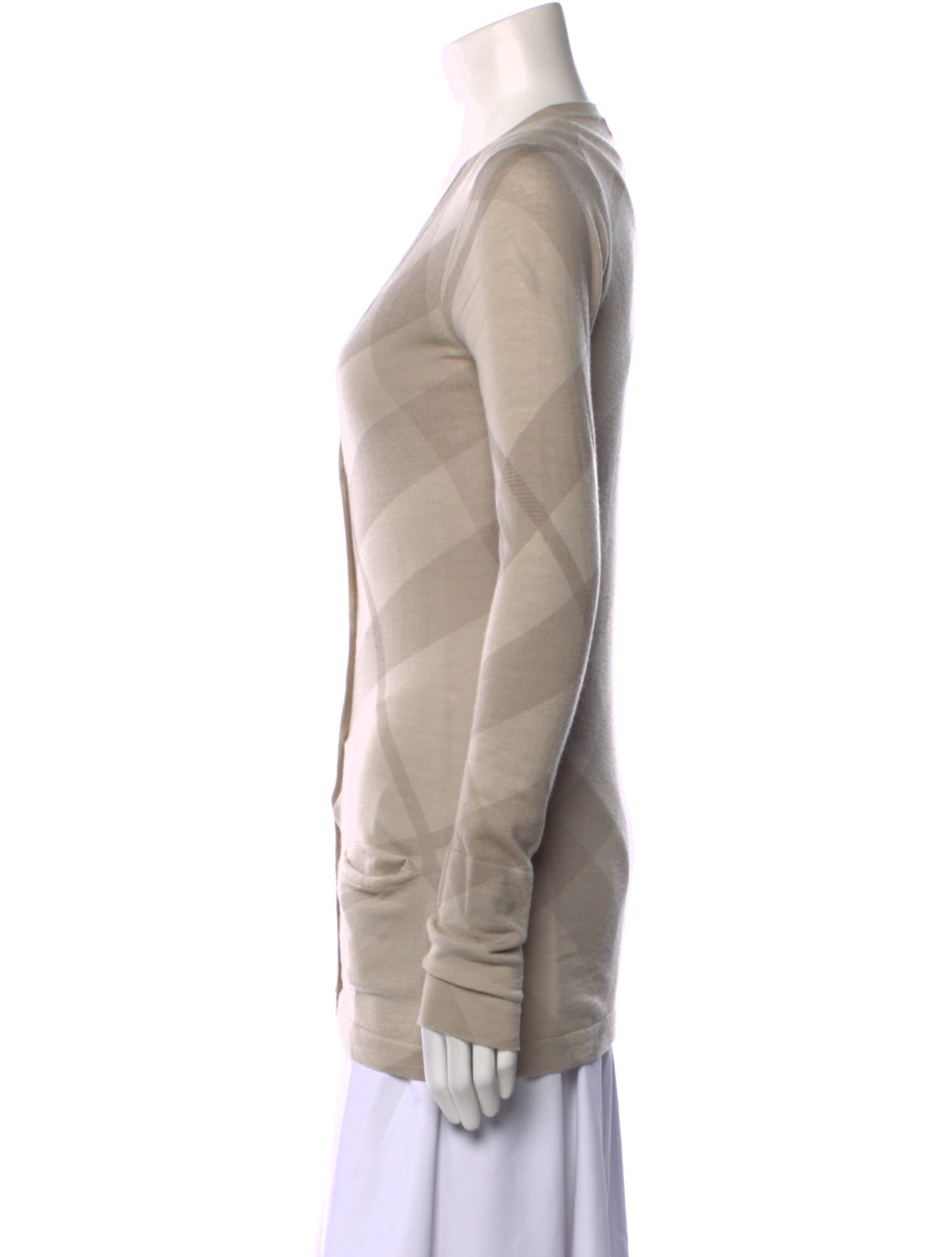 Burberry London Wool Plaid Print Sweater