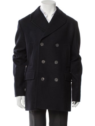 Burberry London Abstract Check Wool Peacoat