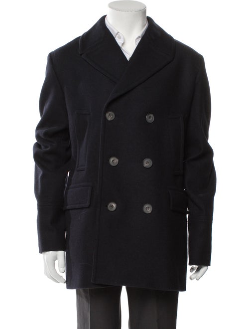 Burberry London Abstract Check Wool Peacoat