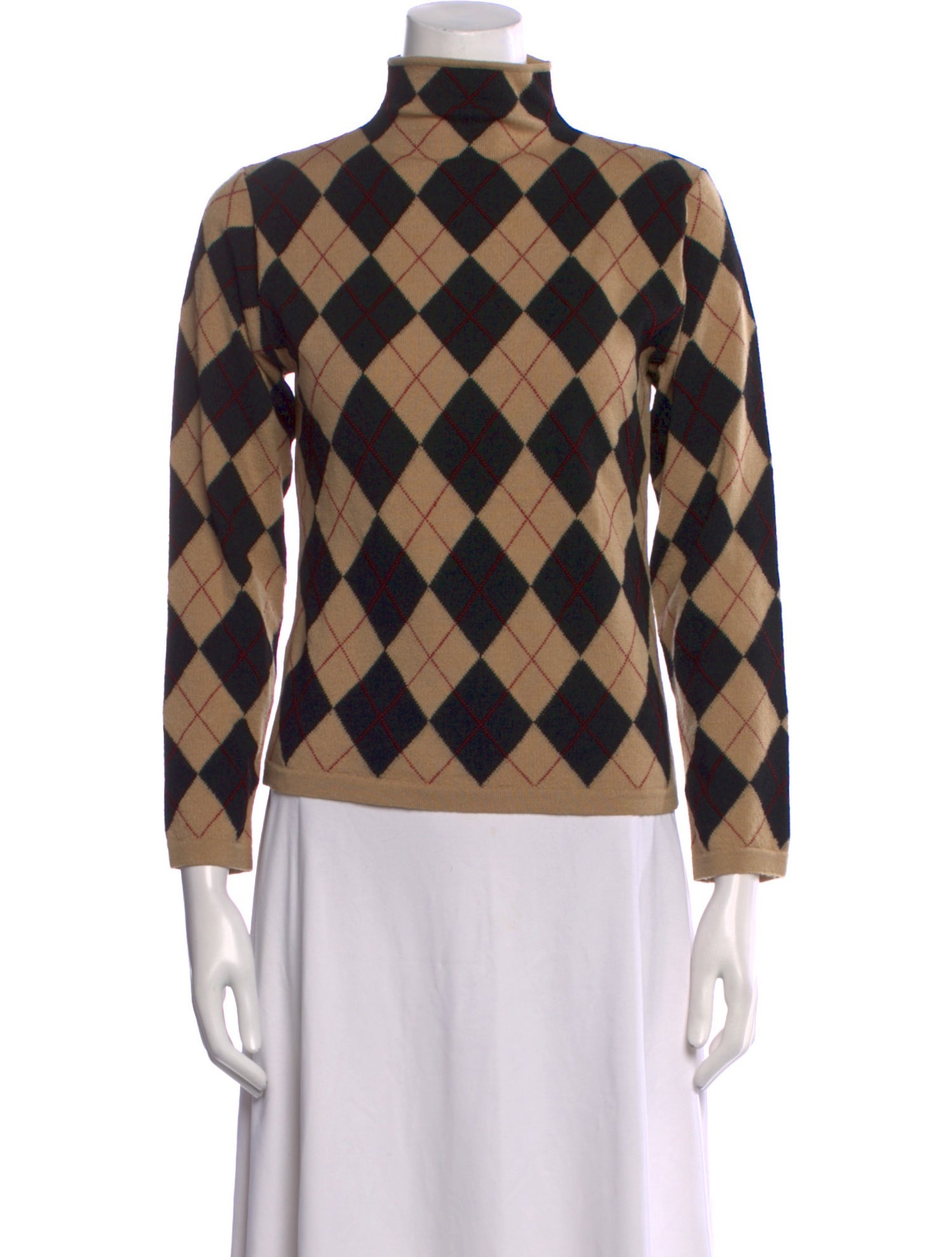 Burberry London Merino Wool Plaid Print Sweater