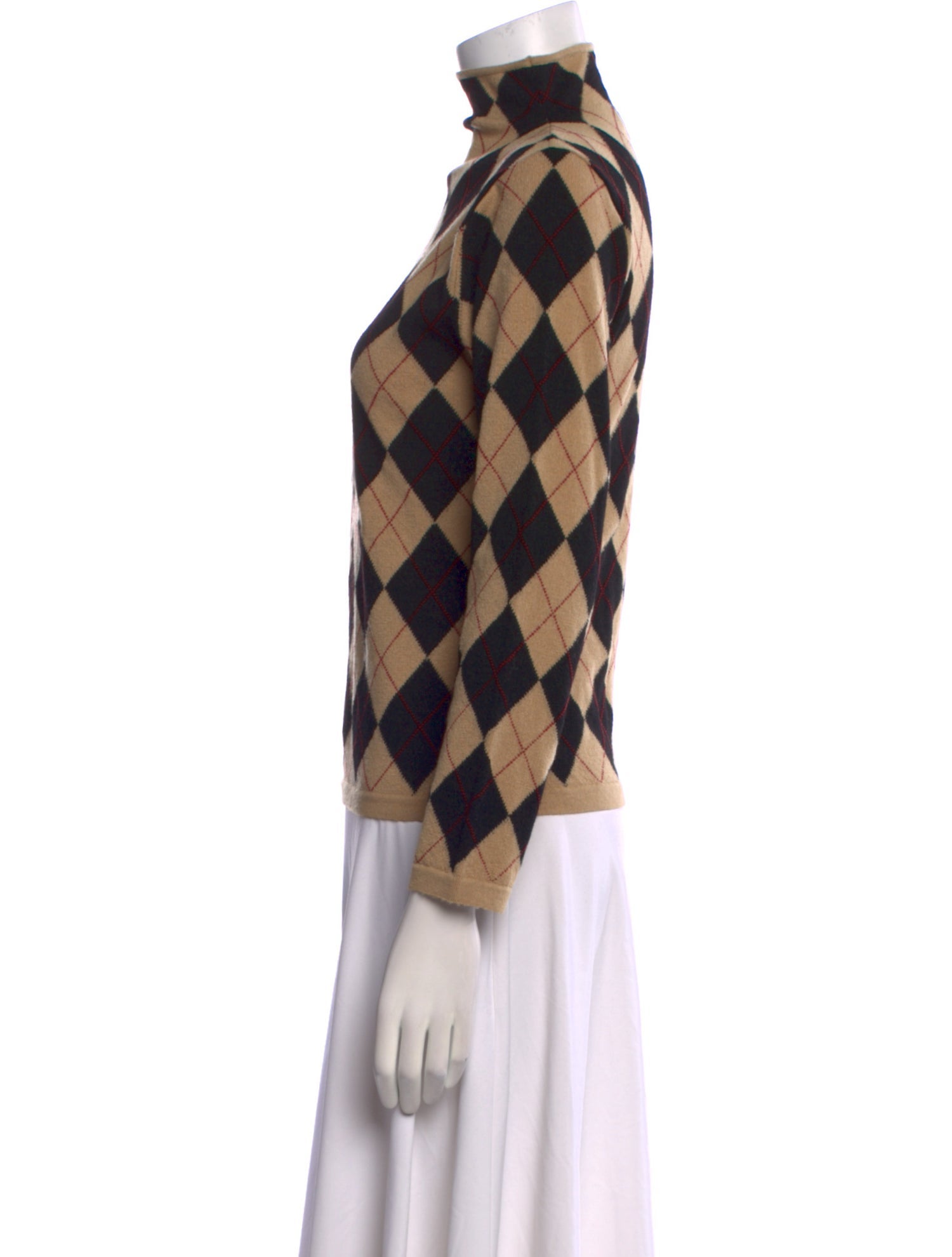 Burberry London Merino Wool Plaid Print Sweater