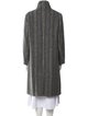 Burberry London Wool Striped Faux Fur Coat