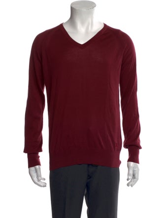 Burberry London Nova Check Pattern V-Neck Pullover