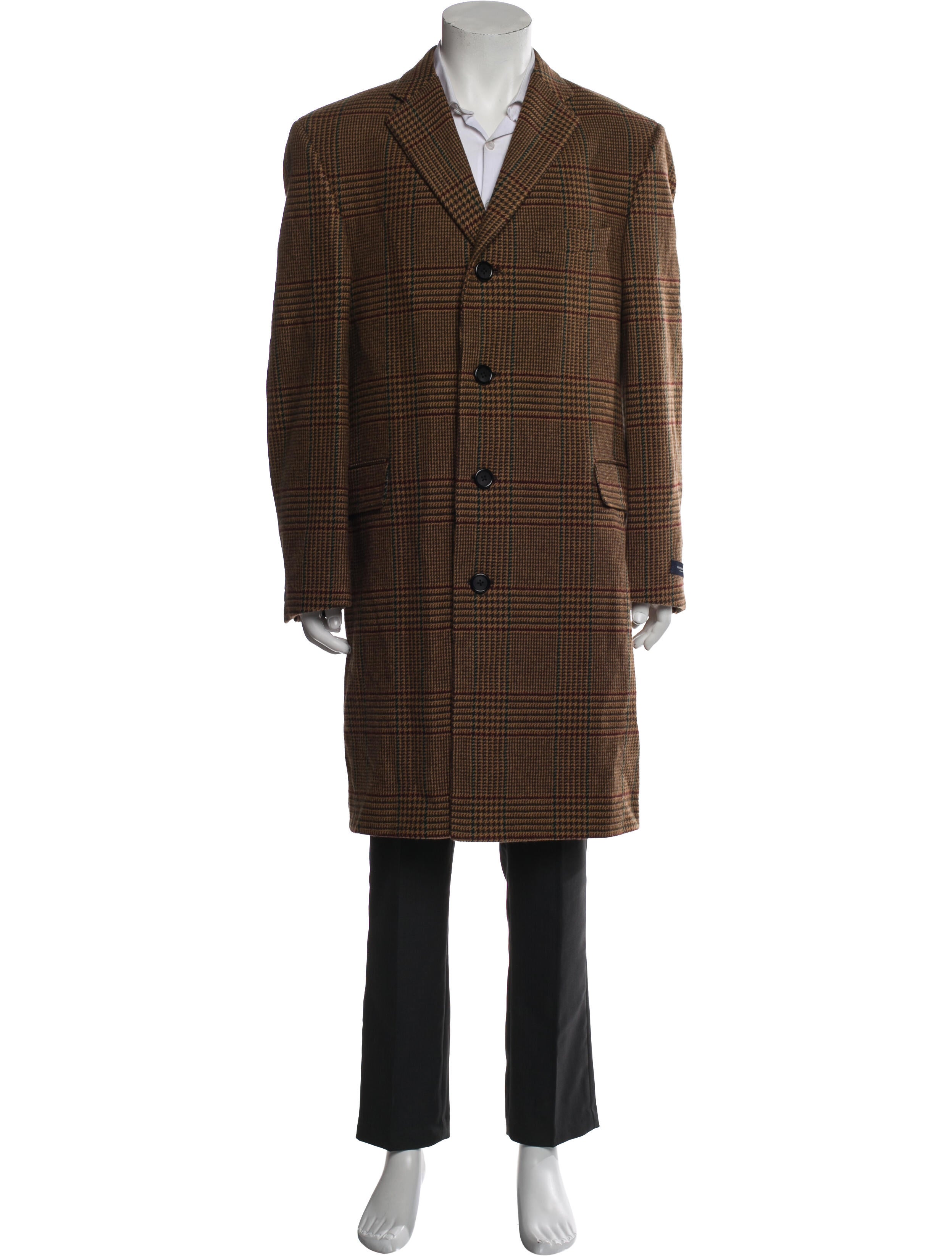 Burberry London Wool Plaid Print Overcoat w/ Tags