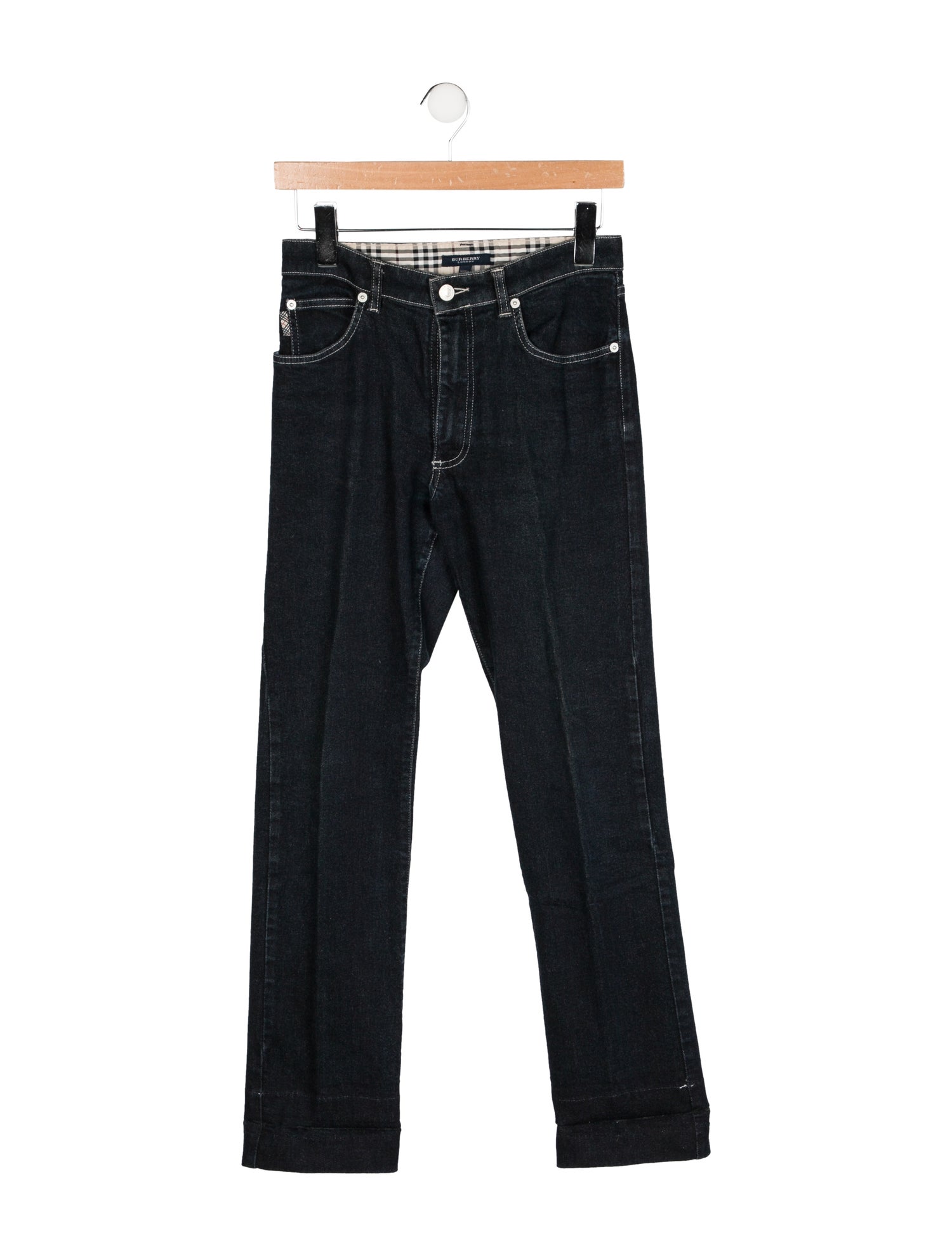 Burberry London High-Rise Straight Leg Jeans