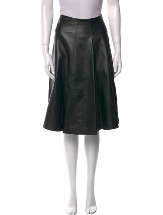 Burberry London Leather Knee-Length Skirt