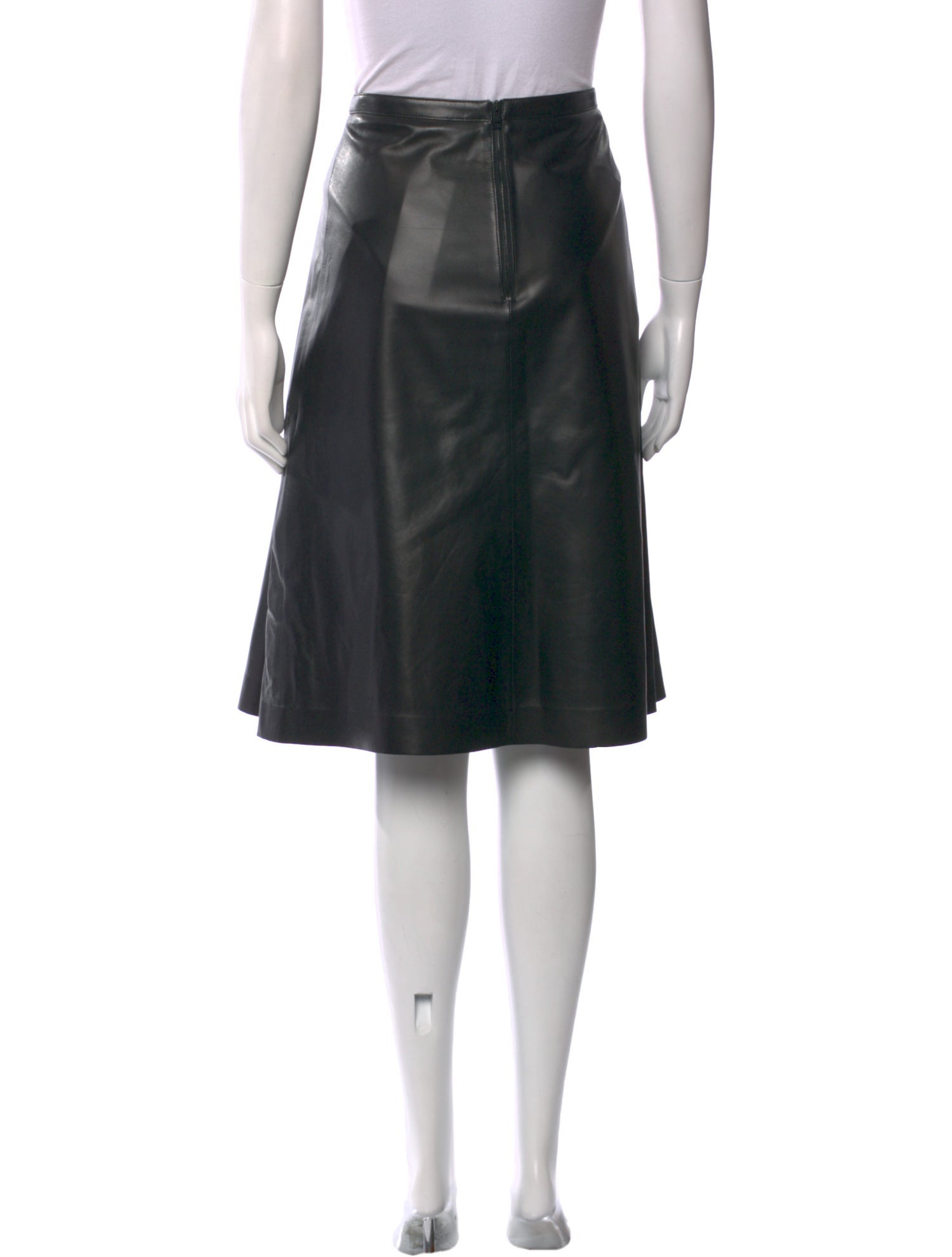 Burberry London Leather Knee-Length Skirt