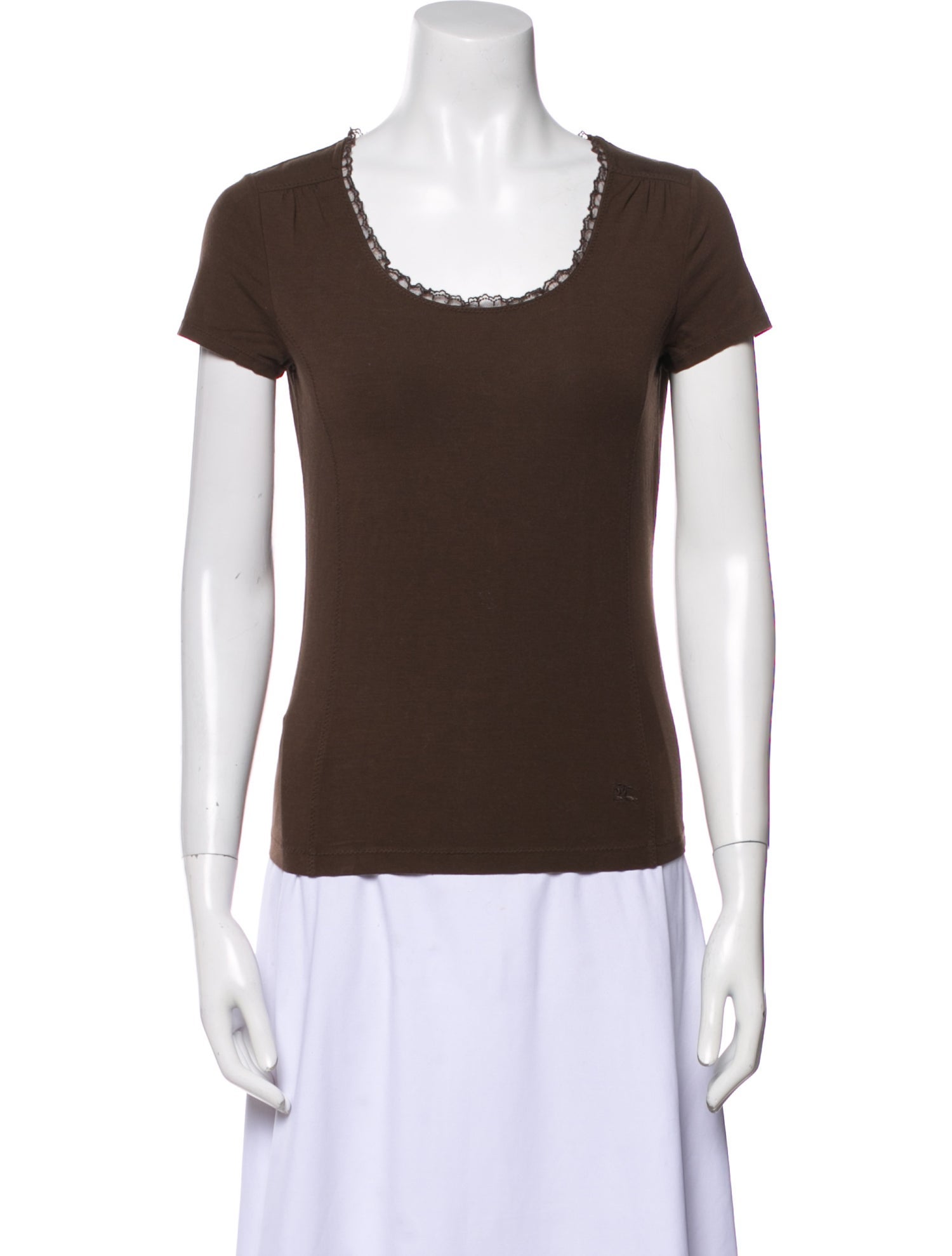Burberry London Scoop Neck Short Sleeve T-Shirt