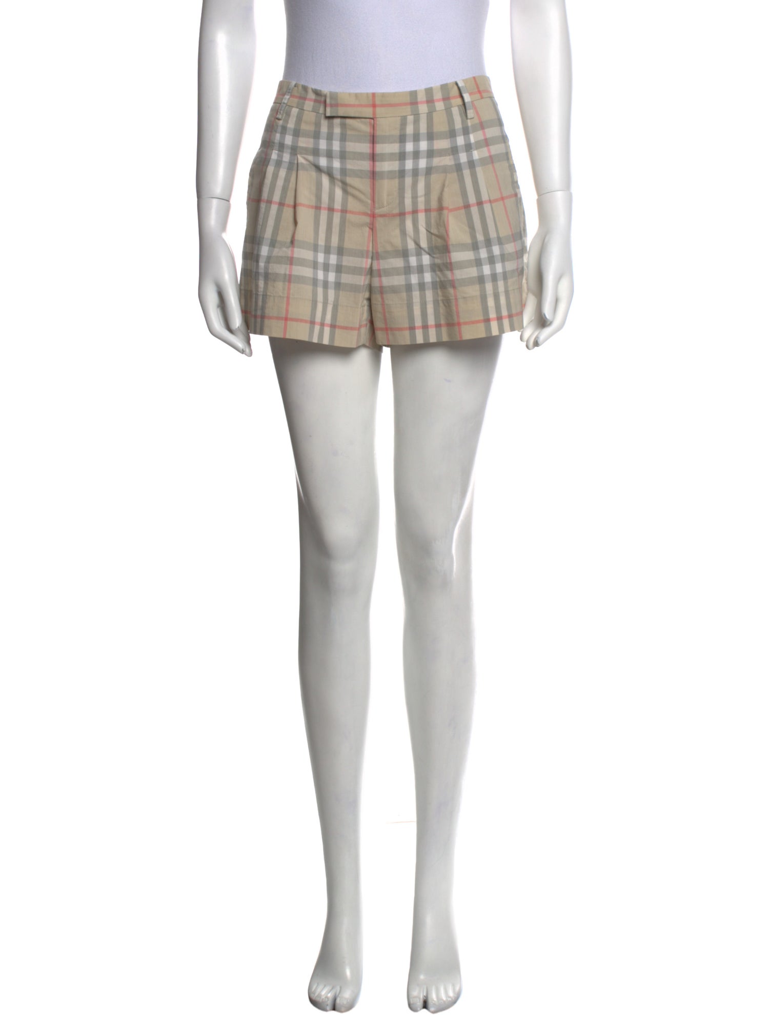 Burberry London Plaid Print Mini Shorts