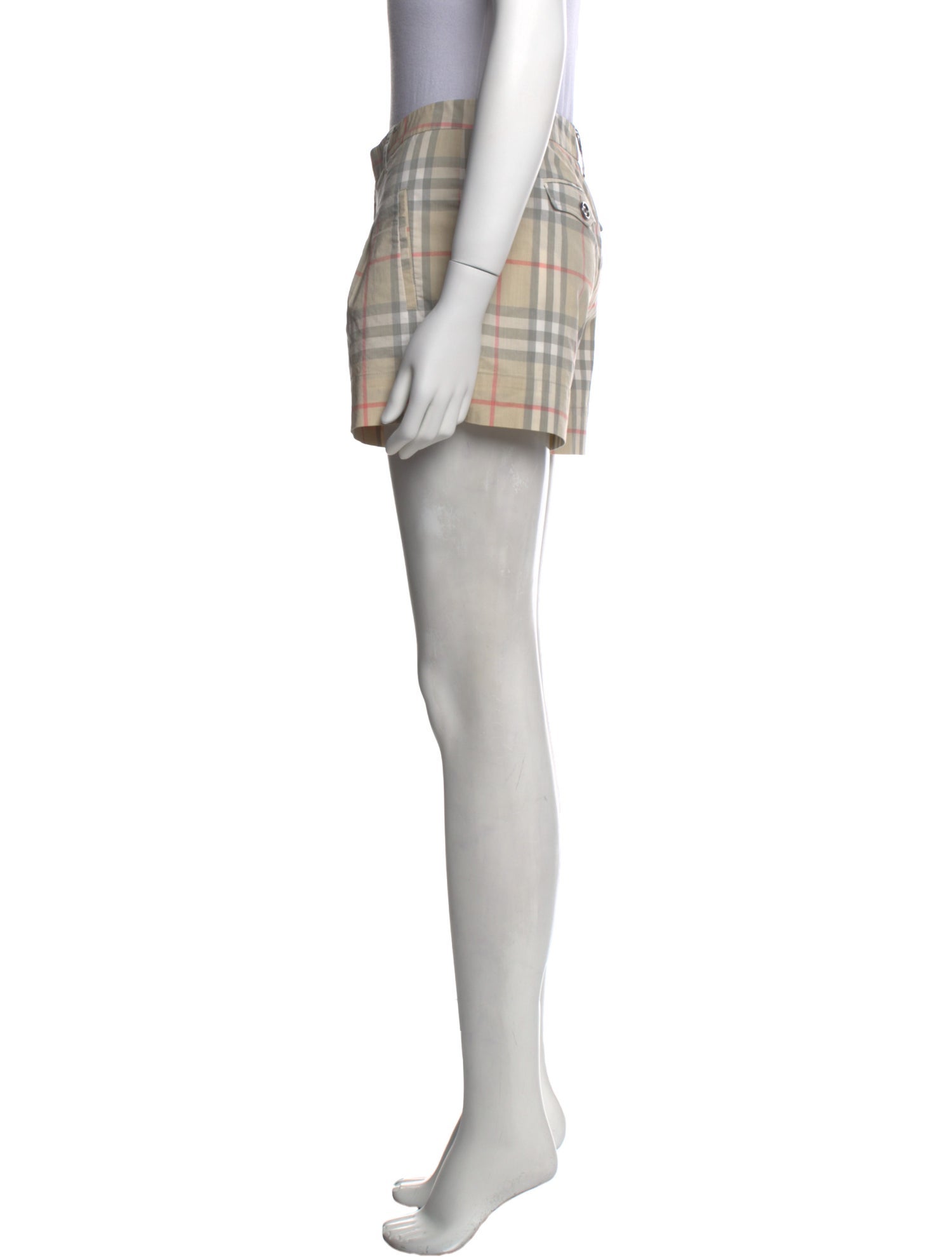 Burberry London Plaid Print Mini Shorts