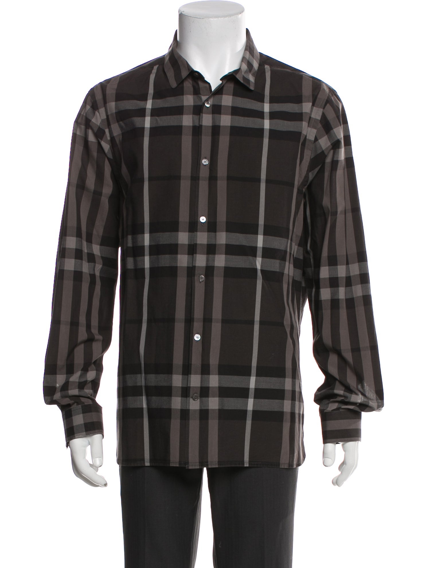 Burberry London Exploded Check Pattern Long Sleeve Dress Shirt