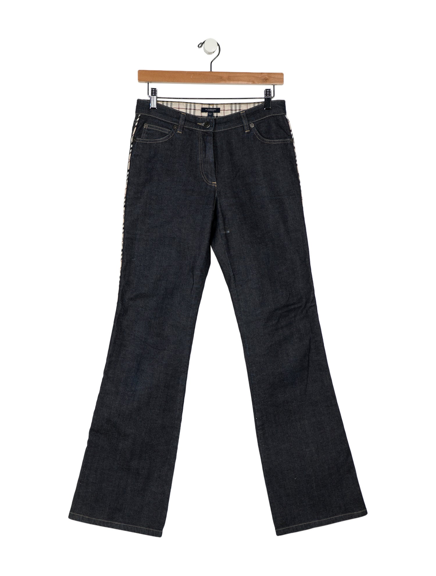 Burberry London Mid-Rise Wide Leg Jeans