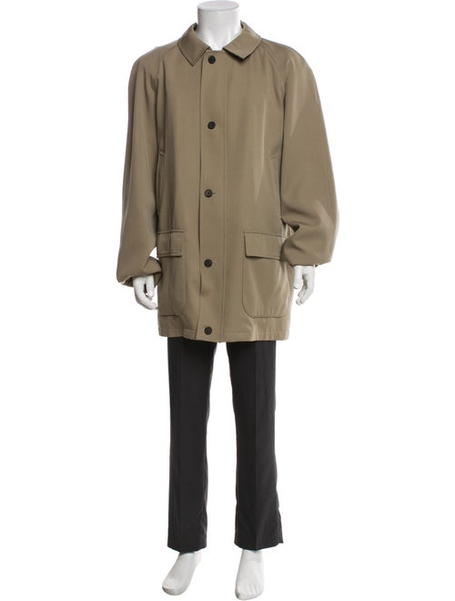 Burberry London House Check Pattern Wool Trench Coat