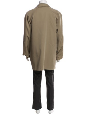 Burberry London House Check Pattern Wool Trench Coat