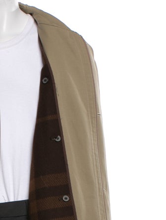 Burberry London House Check Pattern Wool Trench Coat