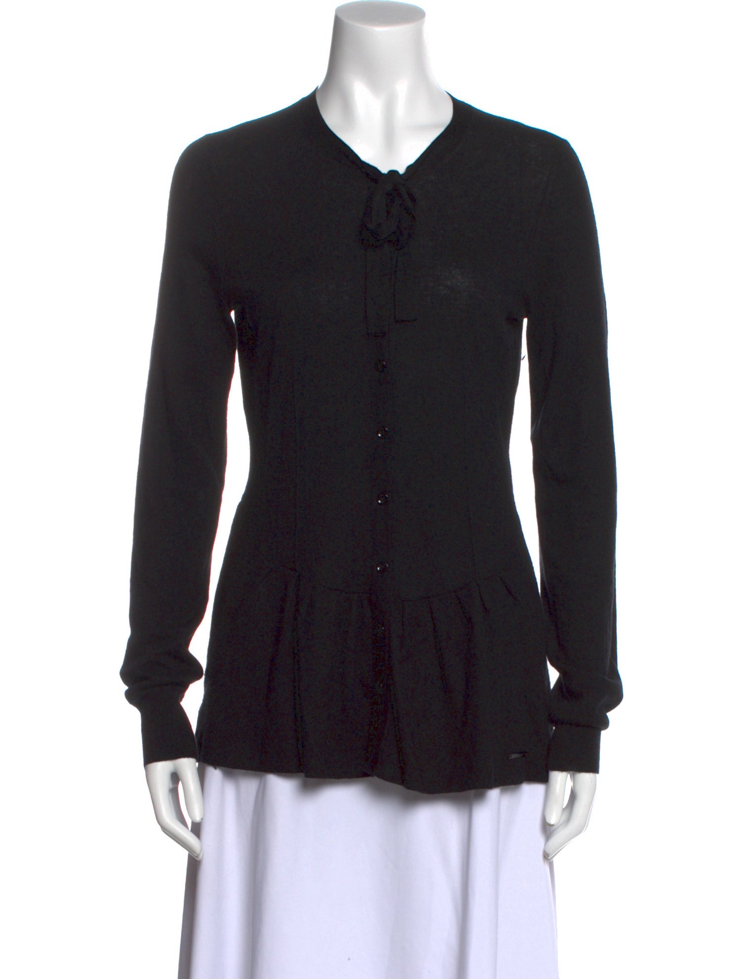 Burberry London Cashmere Long Sleeve Button-Up Top