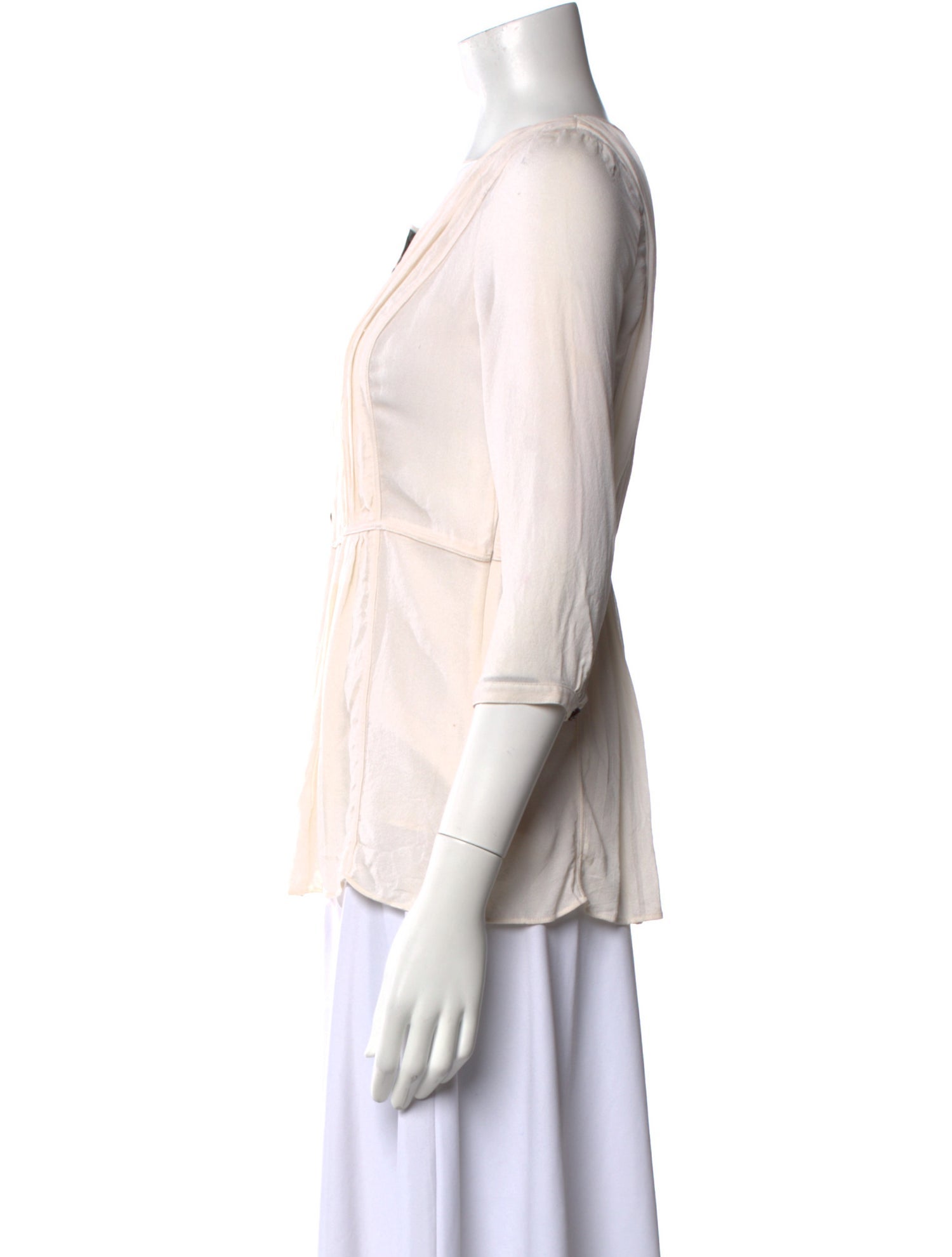 Burberry London Silk Scoop Neck Blouse