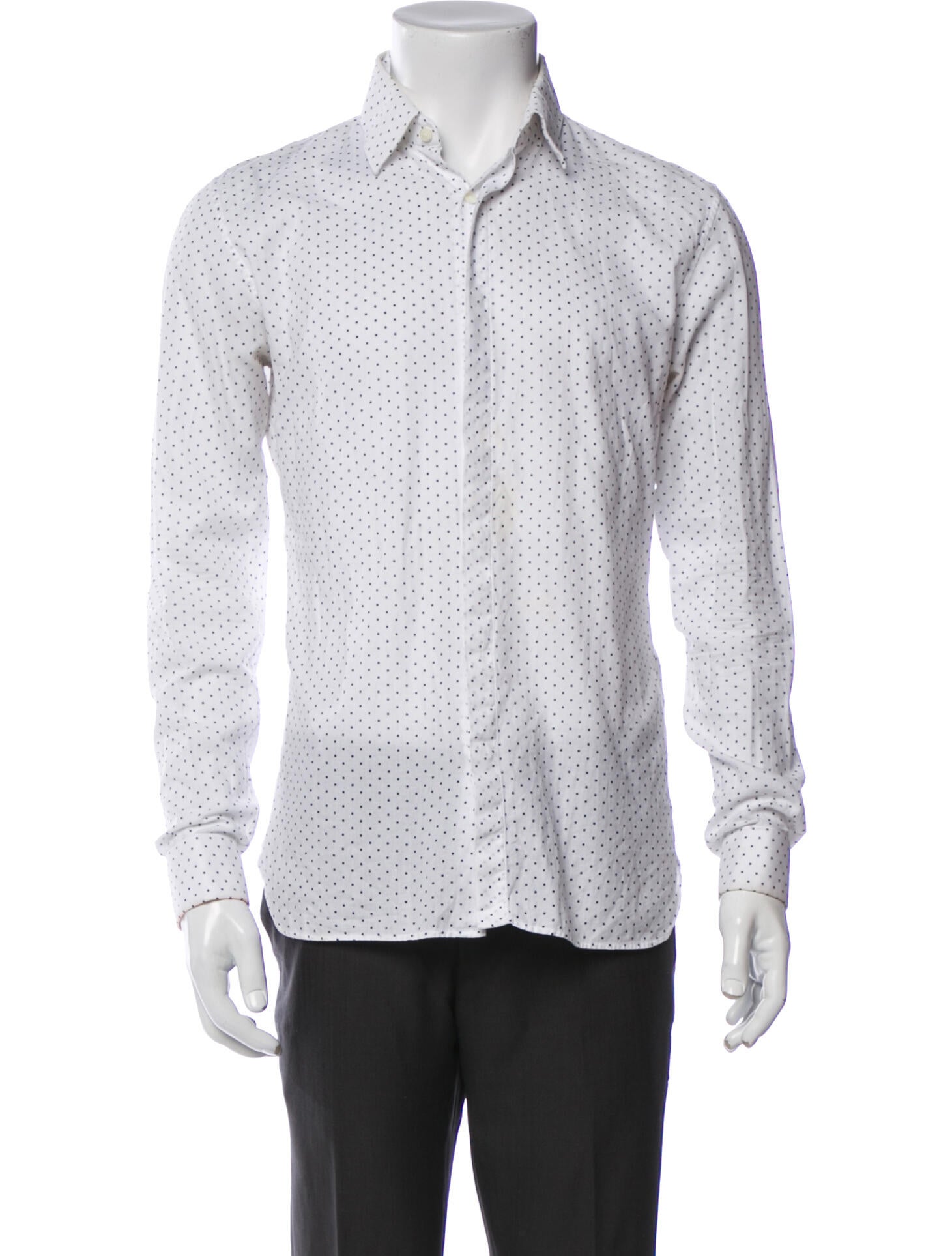 Burberry London Polka Dot Print Long Sleeve Dress Shirt