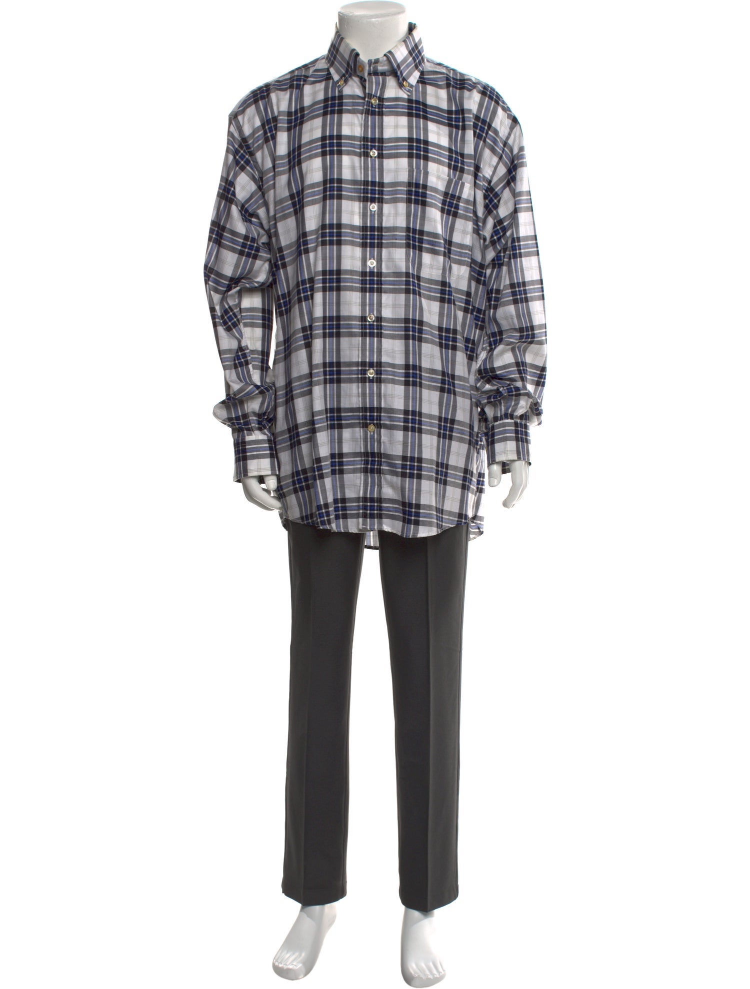 Burberry London Plaid Print Long Sleeve Shirt