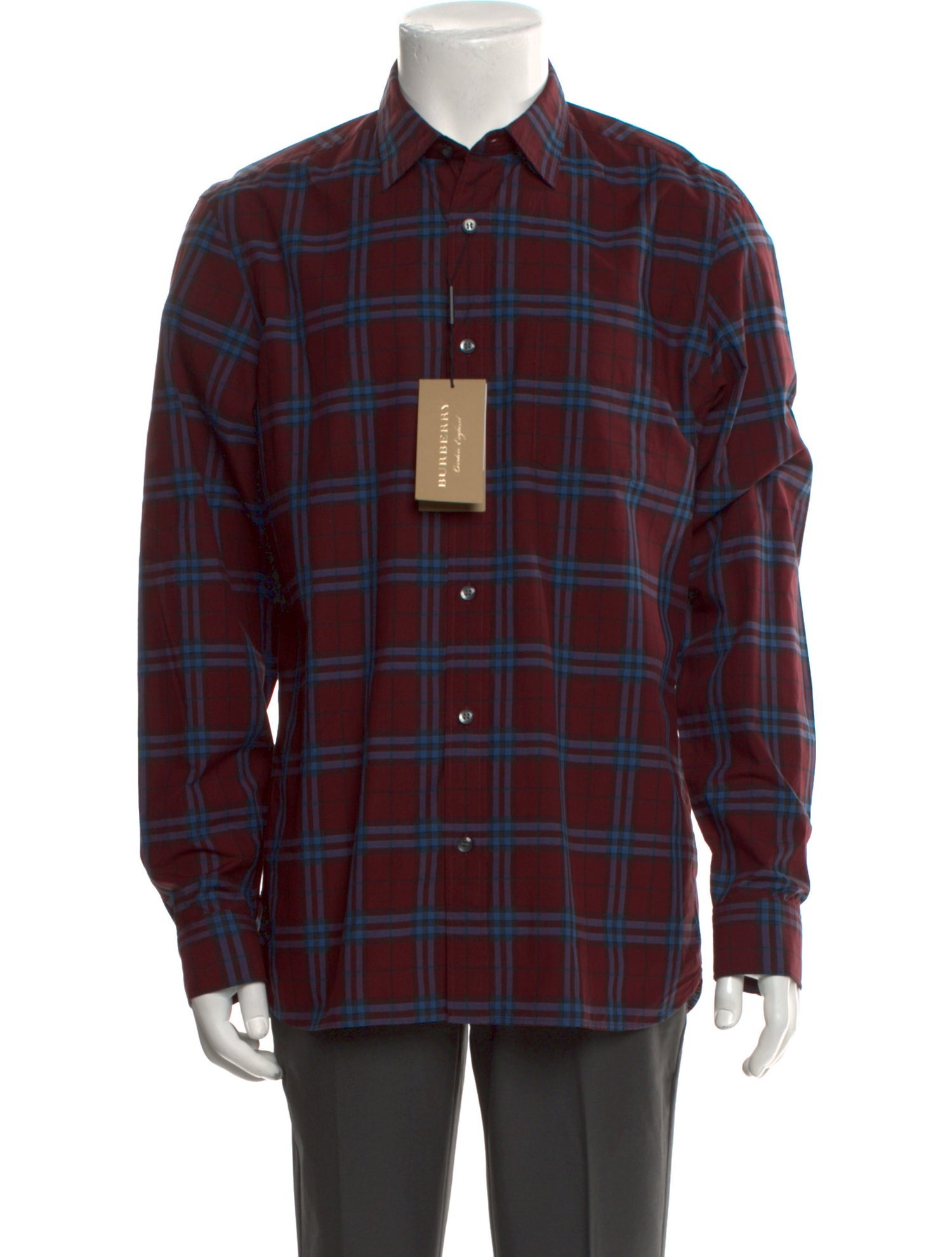 Burberry London Plaid Print Long Sleeve Dress Shirt w/ Tags