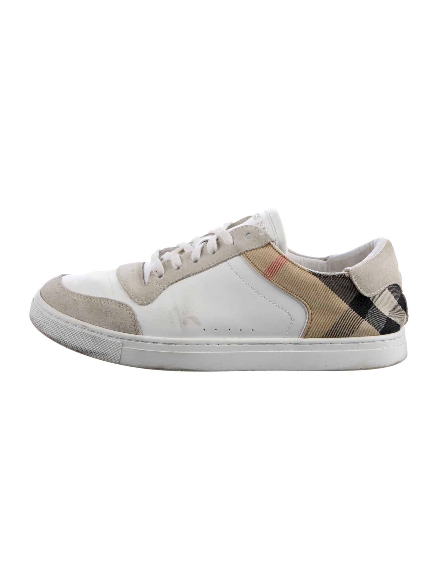 Burberry London Exploded Check Pattern Leather Sneakers