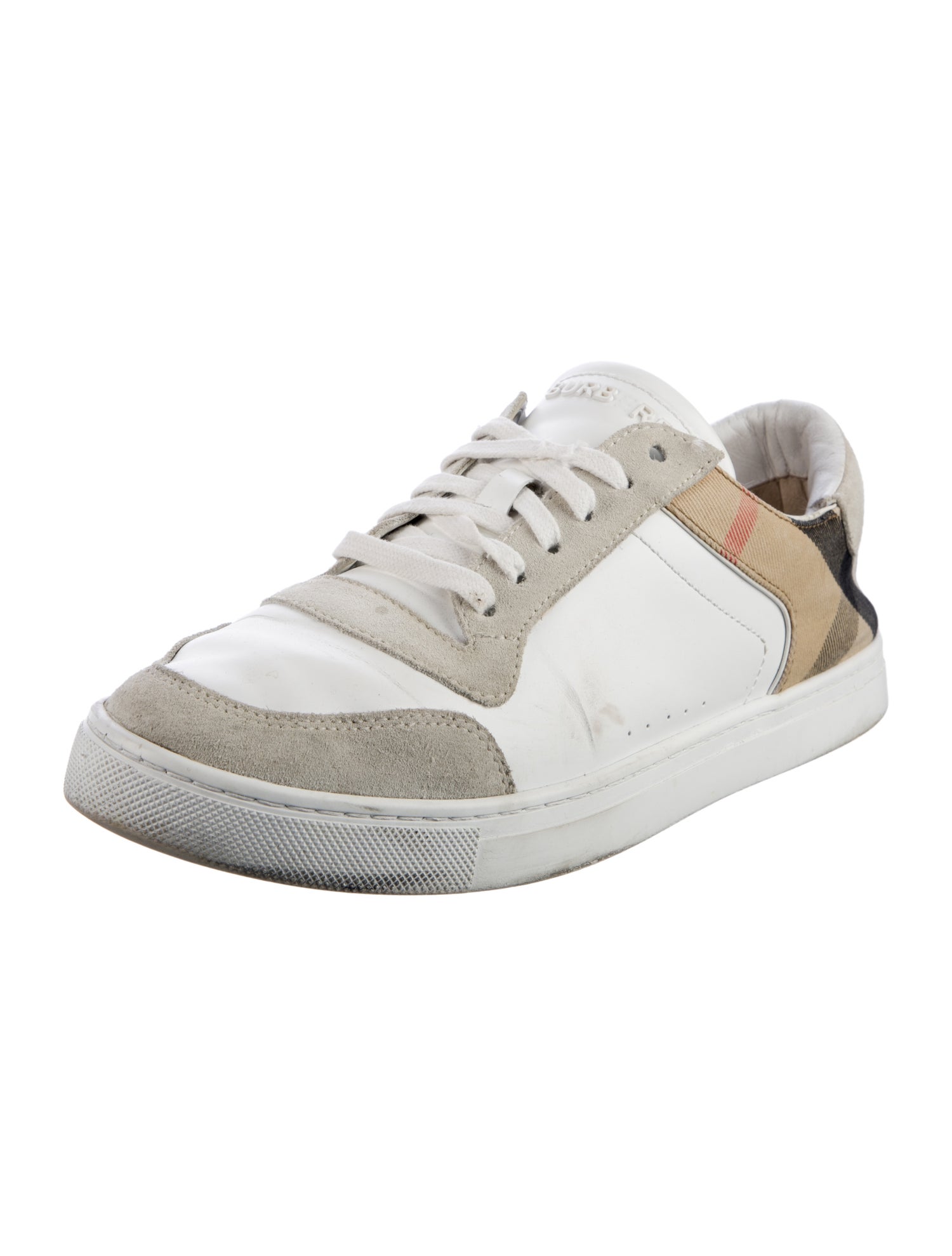 Burberry London Exploded Check Pattern Leather Sneakers