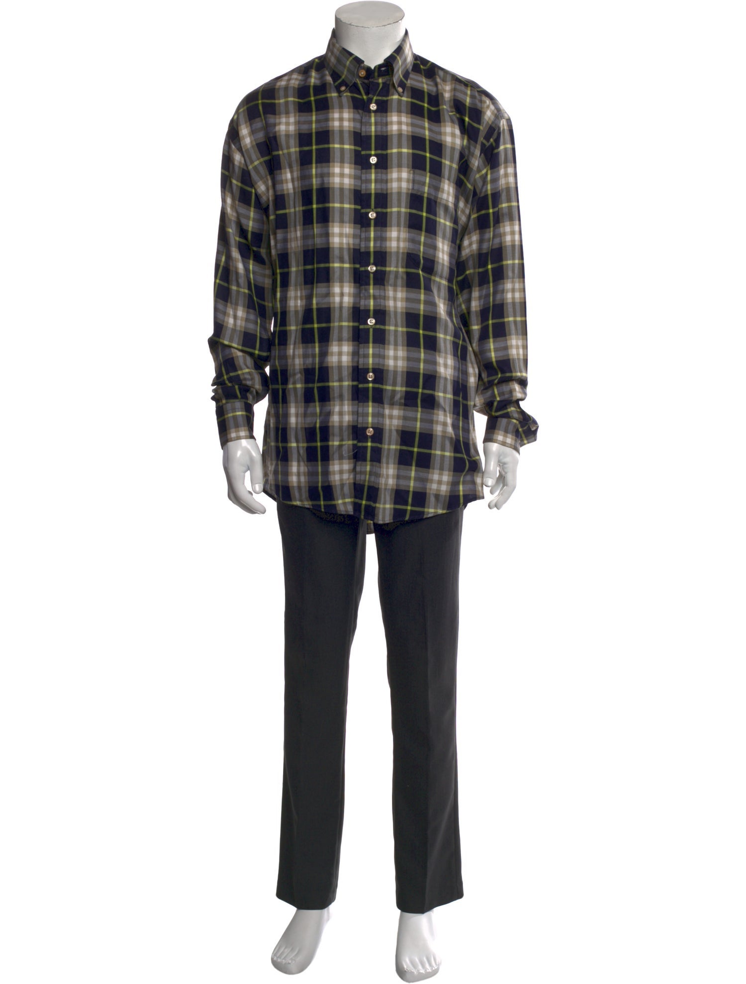 Burberry London Plaid Print Long Sleeve Shirt