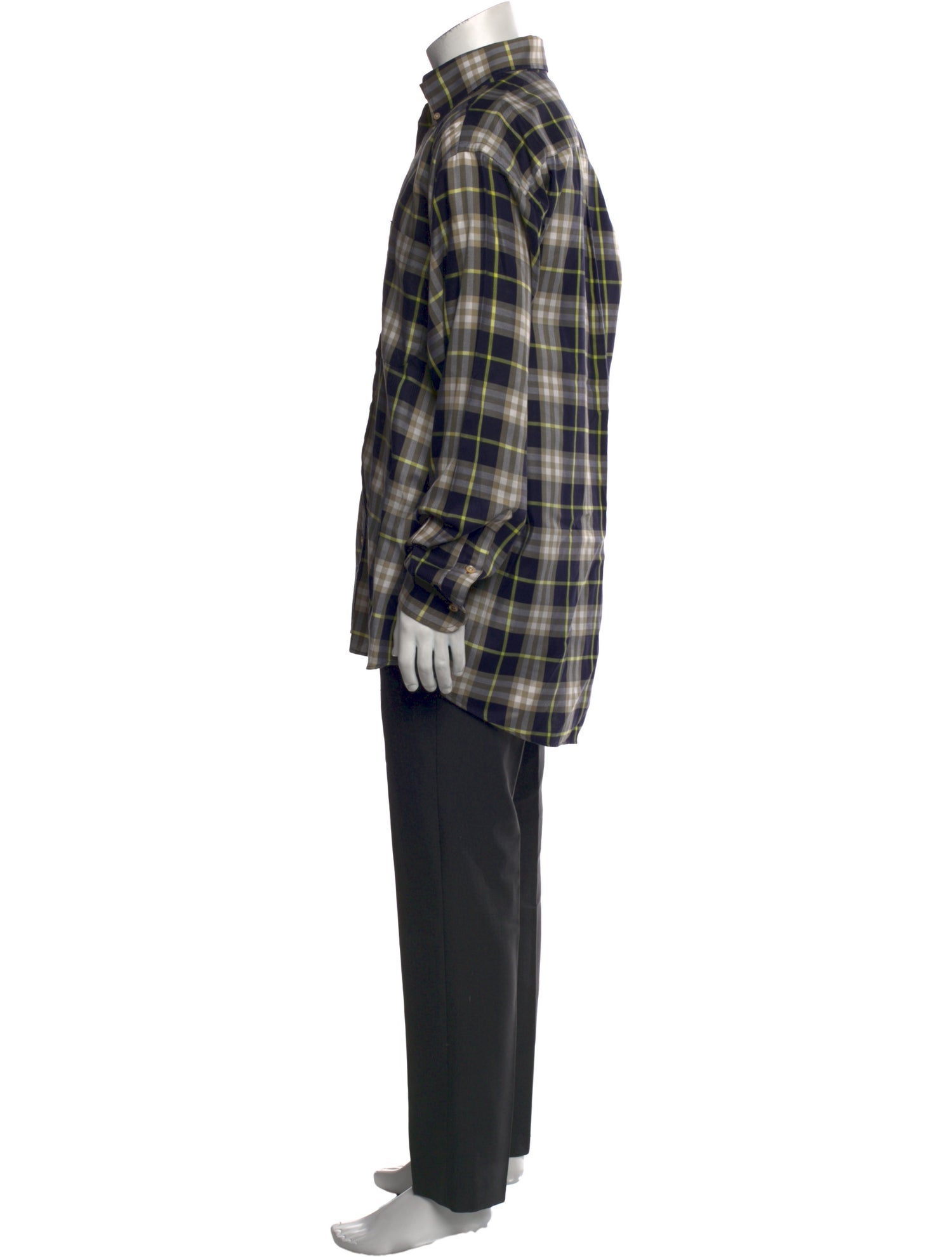 Burberry London Plaid Print Long Sleeve Shirt